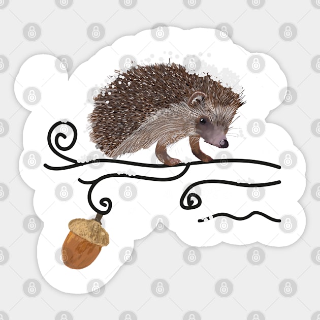 Hedge hog white Sticker by GULSENGUNEL